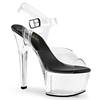 Pleaser - ASPIRE608 Sandale à bride à la cheville, Pole dance chaussures - Chaussures de pole dance - Noir/Transparent Product image